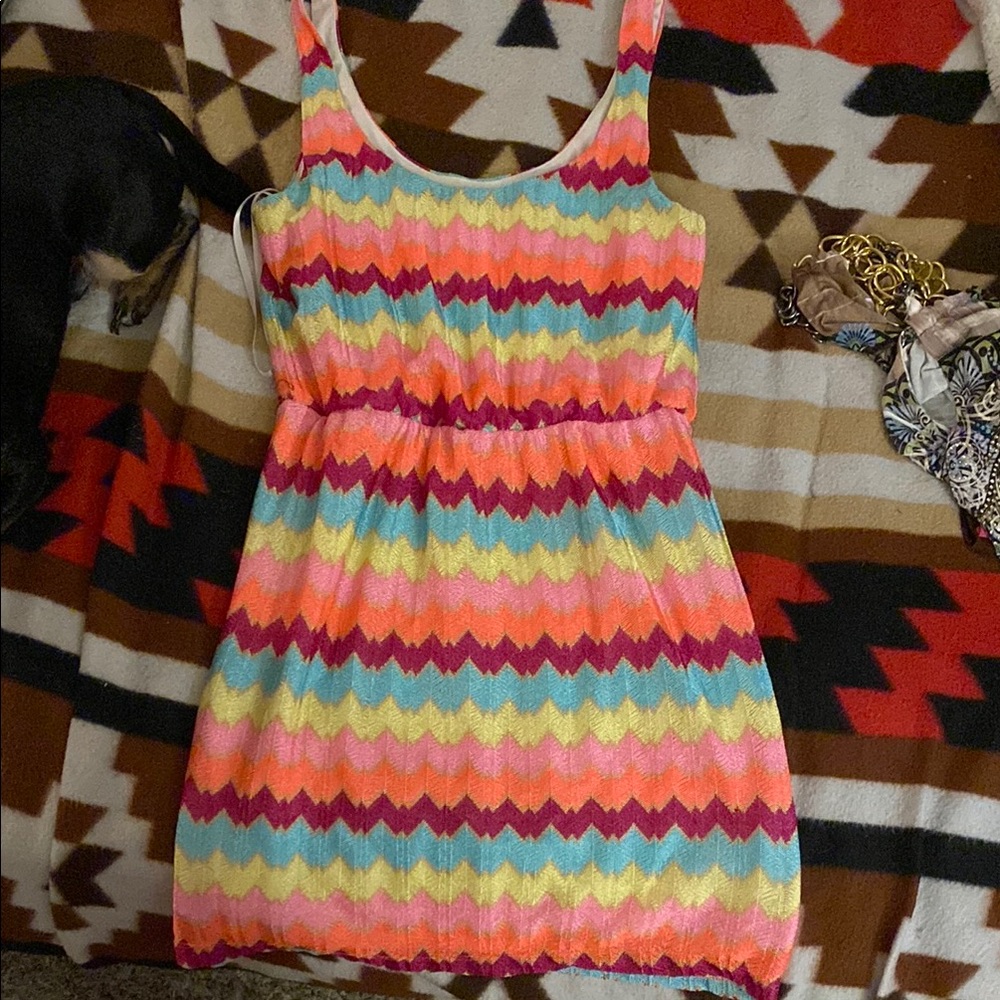 Colorful Chevron Pattern Dress